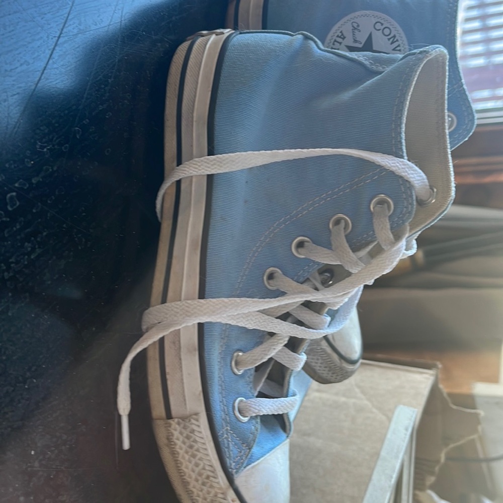 Baby blue converse size 7 1/2 women’s high tops